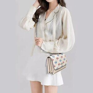 COACH CT831 Mini Klare Crossbody Bag With Floral Print Leather Chalk Multi